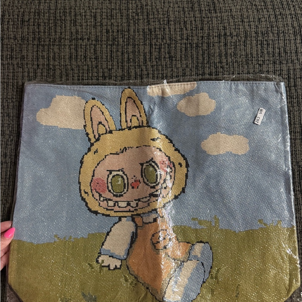 Labubu Canvas Tote Bag with Zipper